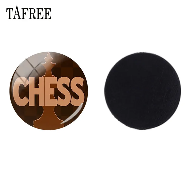 

TAFREE International Chess Checkerboard Magnetic Sticker Fridge Magnet 25mm Glass Cabochon Dome Beads Jewelry Findings CH16