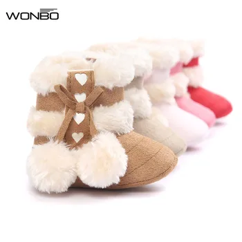 

2019 Cute Ball Winter Boots Fashion Soft Bottom Baby Moccasin Baby First Walkers Baby Warm Boots Non-slip Boots for Baby Girls