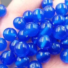 Из натурального прозрачного камня виды синие круглые Агатовые Бусины из голубого нефрита Пит Агат DIY Ювелирные изделия Аксессуары