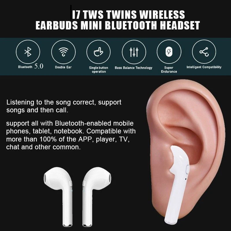 Новые I7s TWS беспроводные Bluetooth наушники с мини зарядным боксом для Iphone X 6 7 8 plus Samsung