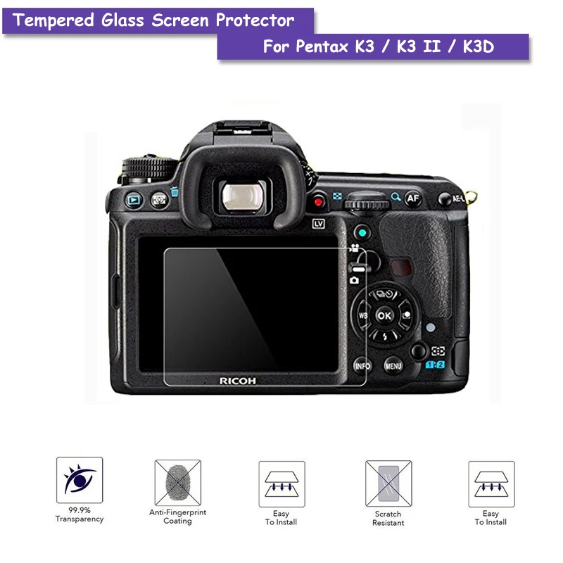9H Tempered Glass LCD Screen Protector Real Shield Film For Pentax K3 / II K3D Camera Accessories | Электроника