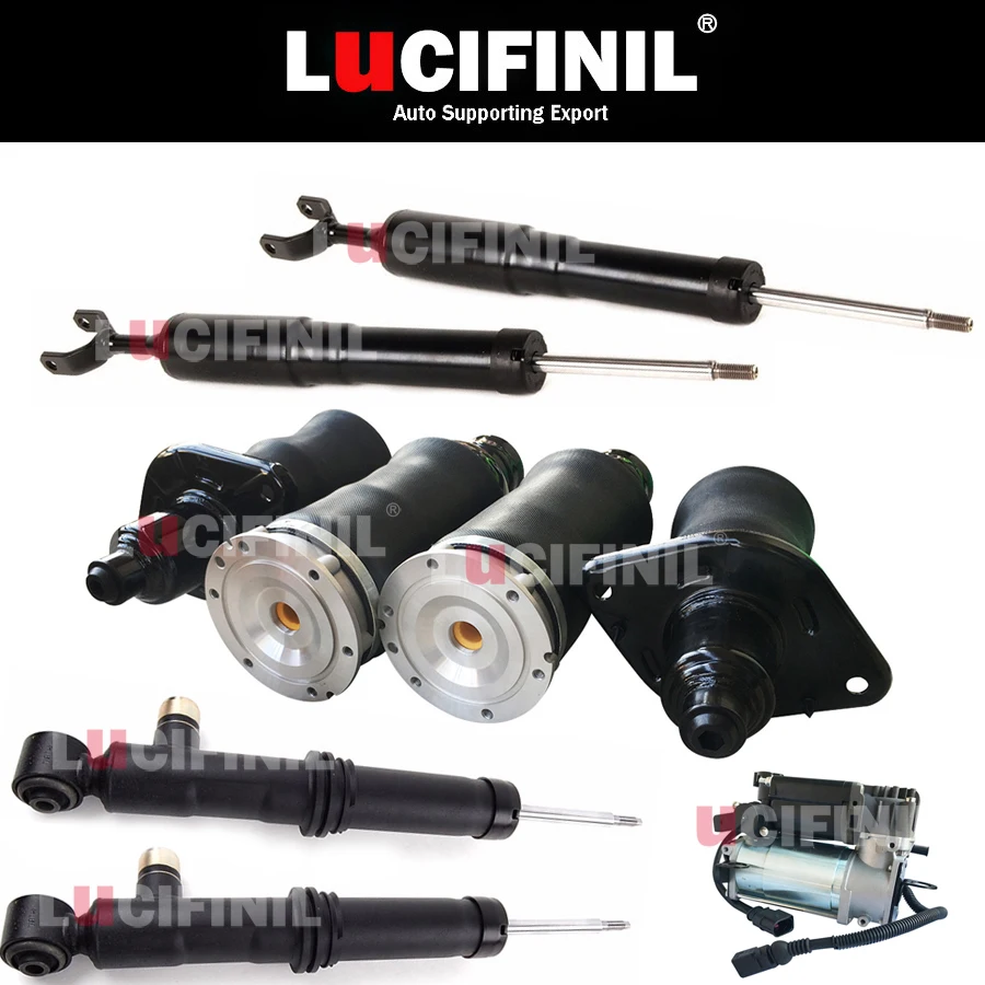 

LuCIFINIL 9PCS Front Air Shock Rear Air Ride Air Suspension Air Pump Fit Audi A6 C5 4Z7616051A(52A) 4Z7616051D 4Z7616007