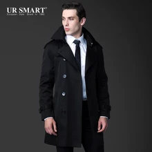 Британская жесткая мужская Черная Мужская ветровка пальто и длинные секции тонкие пальто пояс Мужчины Подлинная Мужская ветровка куртка