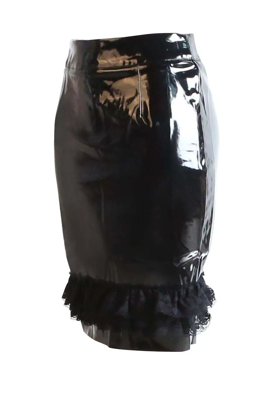 Юбка-Русалка из искусственной кожи размера плюс S-XXL, сексуальная женская облегающая черная юбка из ПВХ с высокой талией, юбки из винилового латекса, Клубная одежда для связывания