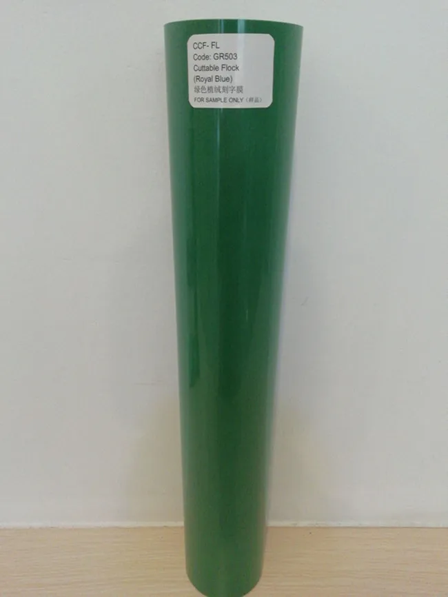 Из флока обрезная ПУ Flex виниловой пленки зеленый цвет 0,5 м x 1 м размер рулона (20 "х 39,37")