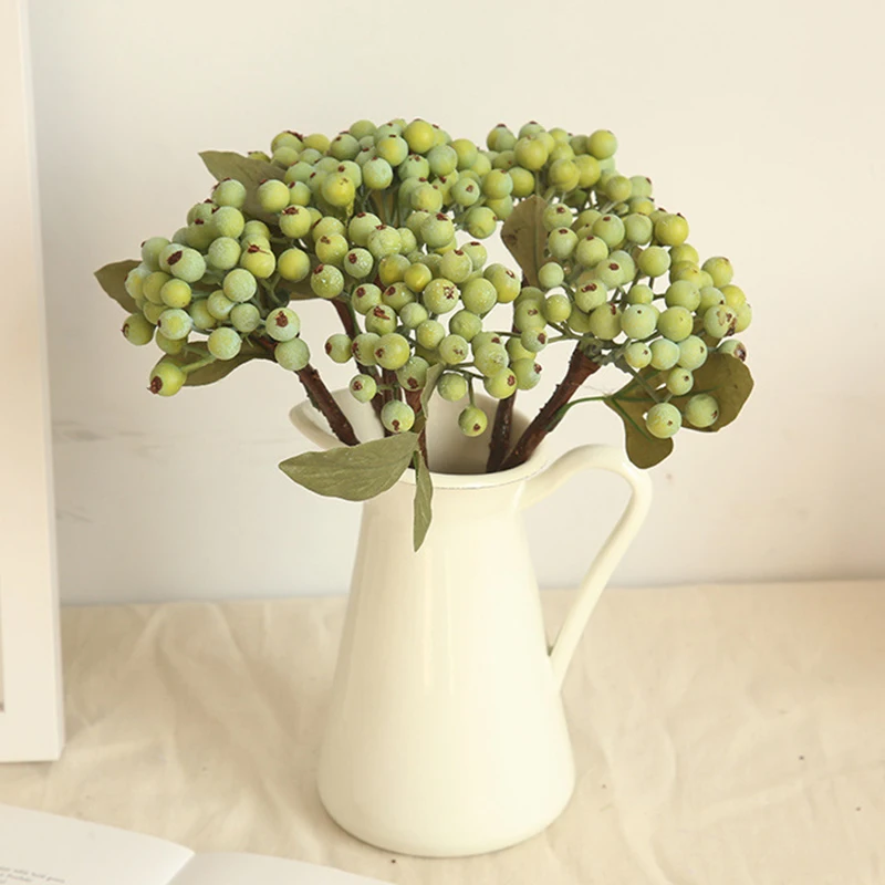 

29CM artificial berry green bean foam flowers home decor small fake flowers bacca fruit branch decoration accessories fake plant