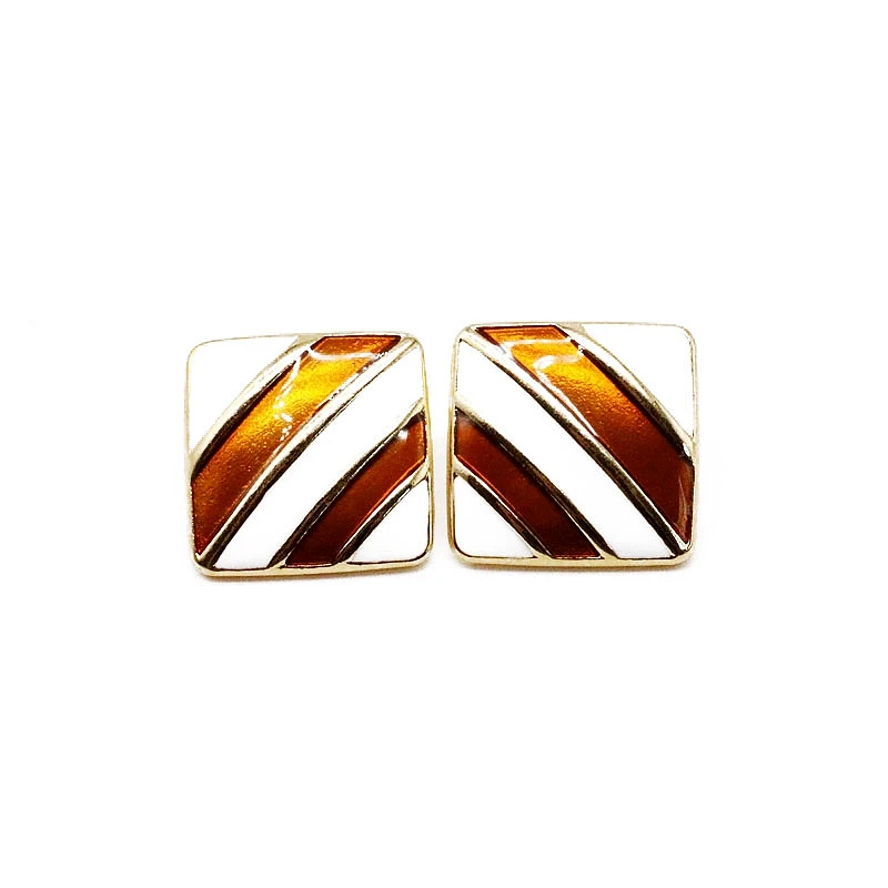 Free Shipping Round Square Earring Multi-Colors European Geometry - Окраска металла: No.9 with clip