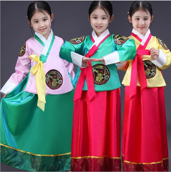 Free Shipping Girl Traditional Korean Clothing Children Hanbok Long