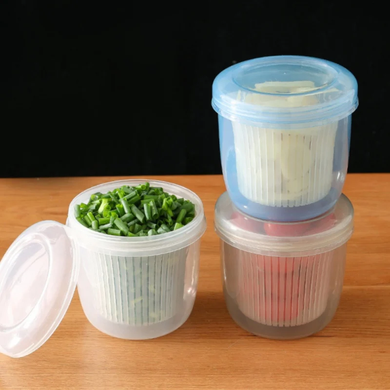 

Plastic Food Storage Boxes Sealed Square Round Crisper Drain Bowl Refrigerator Preservation Box Container Kitchen Supplies