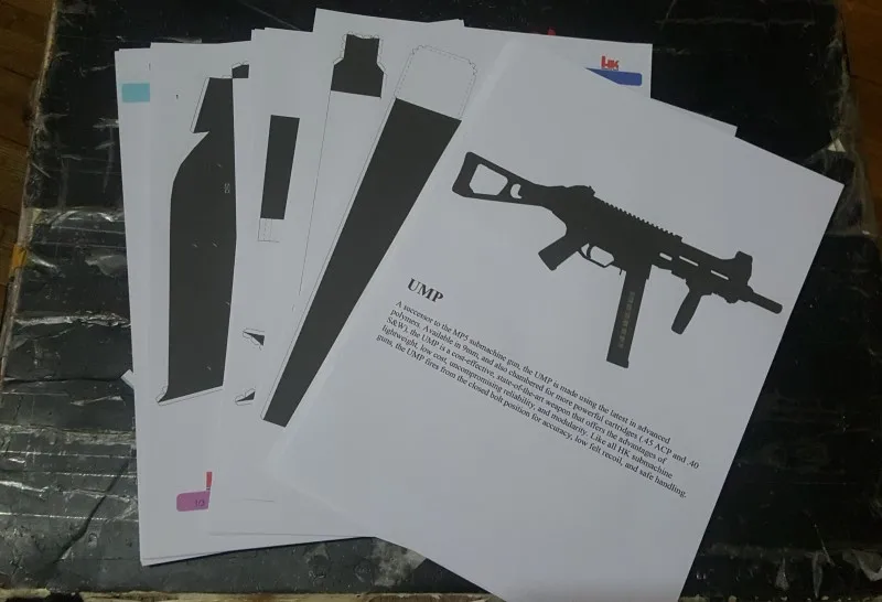 DIY 1:1 HK UMP 45 Sub Machine Gun Бумажная модель для сборки ручной работы 3D головоломка игра