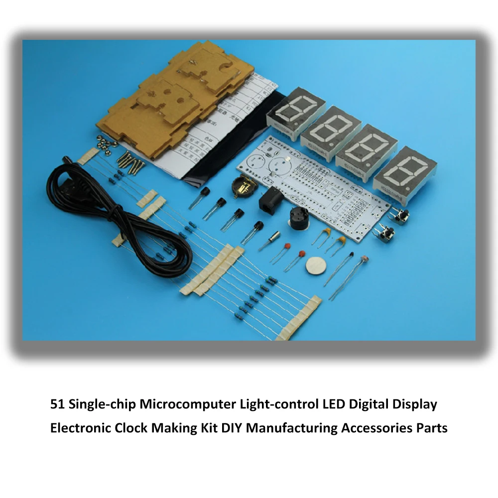 СВЕТОДИОДНЫЙ цифровой дисплей с таймером, электронный Набор для изготовления часов, 51 одночип, аксессуары для изготовления, программист