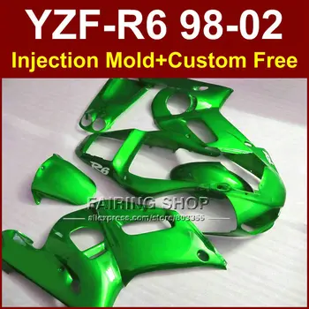 

D6FD Perfect custom fairing for YAMAHA YZF R6 98-02 YZF R6 green fairing kit 1998 1999 2000 2001 2002 fairing parts TF7F