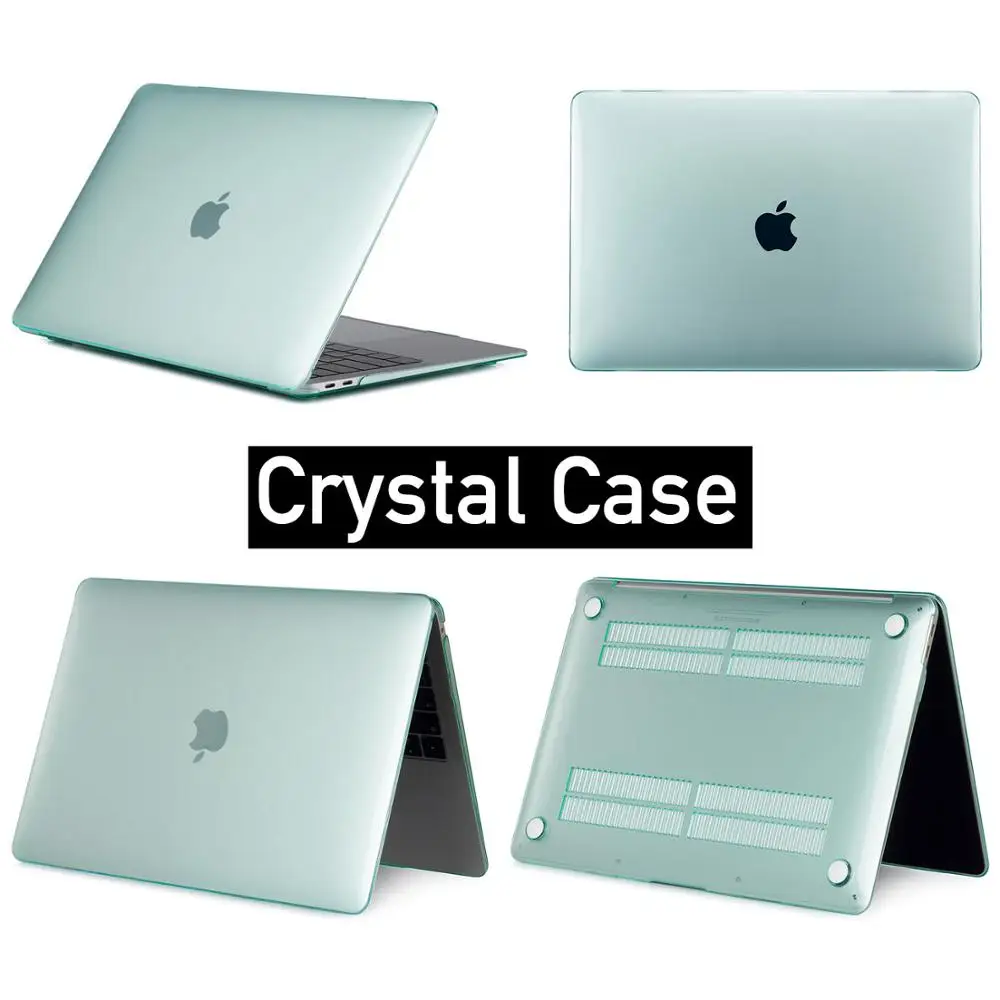 MQTALLIN, матовый/Кристальный чехол для ноутбука MacBook Pro retina Air 11 12 13 15 дюймов, для Mac book new pro/Air 13, чехол - Цвет: Green-crystal