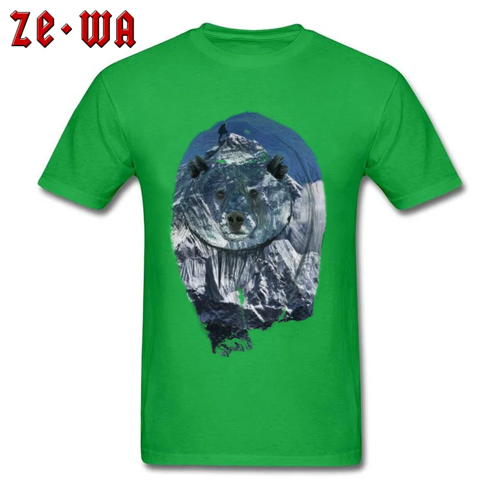 polar bears Men 2018 Hot Sale Street Tees O Neck Summer/Autumn 100% Cotton T-shirts Funny Short Sleeve Tops Tees polar bears green