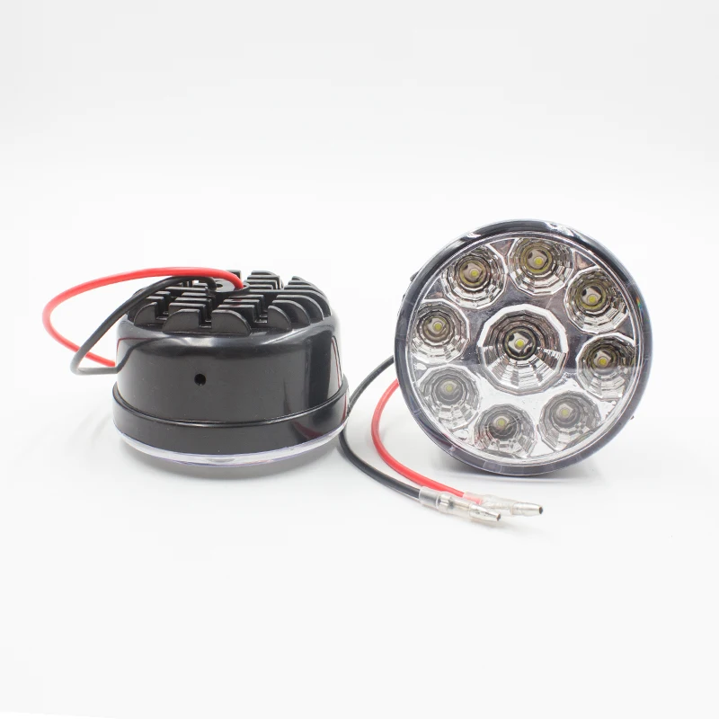 Rockeybright 9SMD Автомобильный светодиодный противотуманный фонарь 9 Вт светодиодный круглый дневной свет противотуманная фара Автомобильный светодиодный фонарь для вождения дневного света комплект