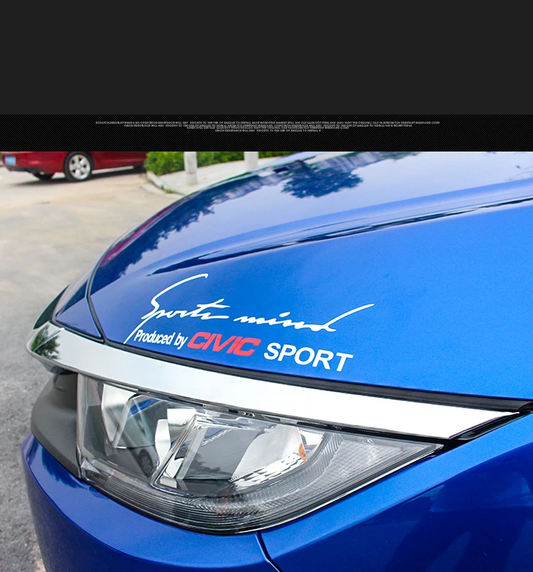 1 pcs Vinyl Sports Mind Car Sticker Auto Eyelashes Decal Emblem For Honda CIVIC