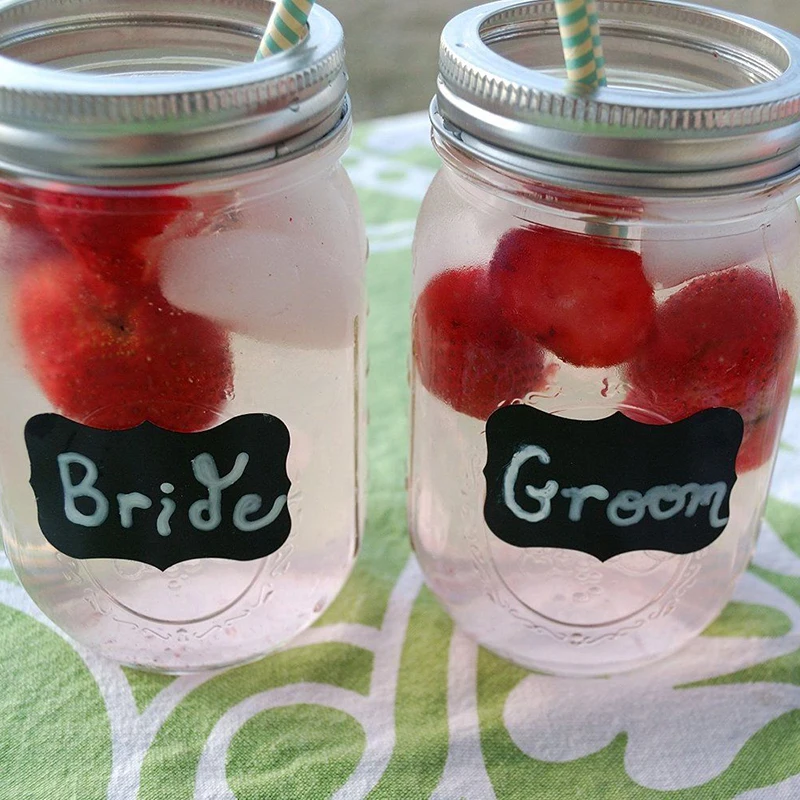 100Pcs Blackboard Sticker Reusable Kitchen Label Stickers Jam Jar Labels Organizer Chalkboard Wall Sticker Board Decals Oily Pen