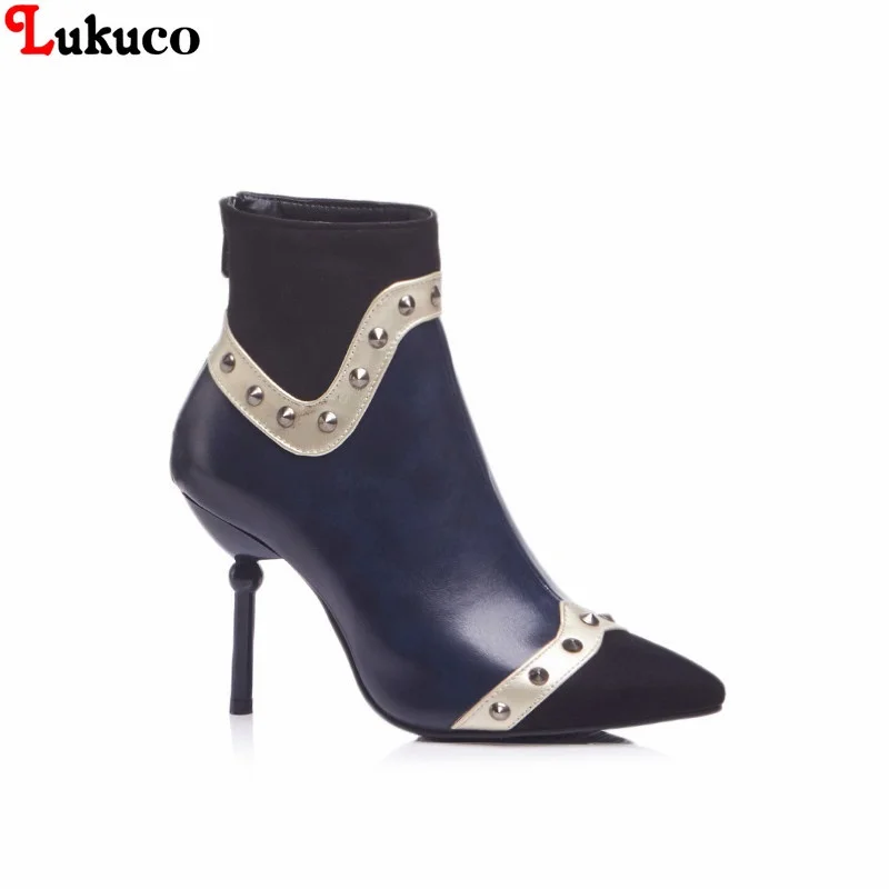 

Fashion New Spring Woman Big Size 34 to 48 Ankle Boot Thin High Heels Female Shoes Free Shipping Casual Ladies Footwear Pmups
