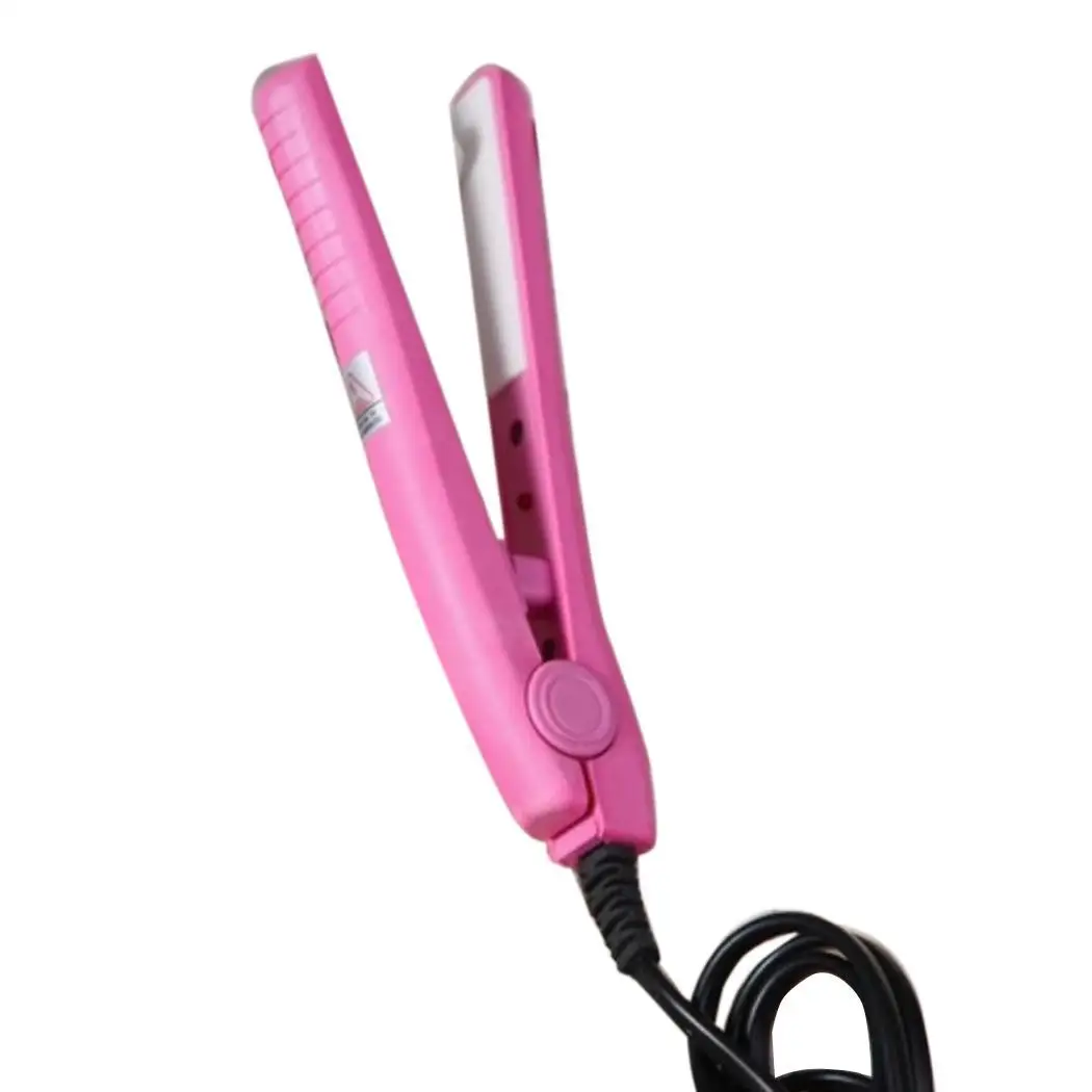 pink Электронный Professional Утюг для волос Hairstyling портативная Керамическая Мини Flat Iron утюжки для выпрямления волос инструменты укладки - Цвет: pink