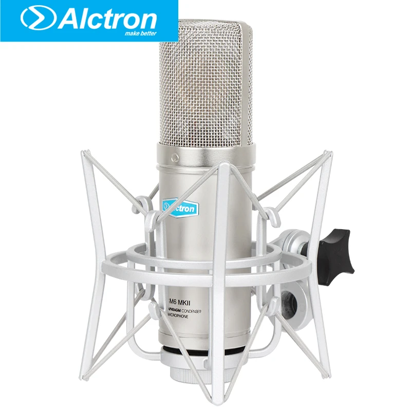 

Alctron CM6MKII Professional Condenser Wired Microphone Mic Sound Studio for Recording Kit KTV Karaoke with Shock Mount