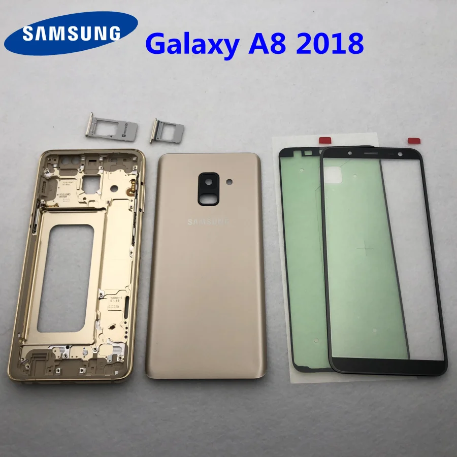 Для samsung Galaxy A8 A530 A530F полный корпус батарея задняя крышка Дверь средняя рамка A8 стекло задняя крышка Переднее стекло+ Инструменты