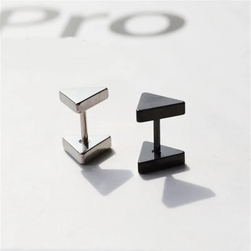 

2pcs Album Double Triangle Stud Earrings Korean Jewelry Accessories For Men Women Earring Stainless Steel