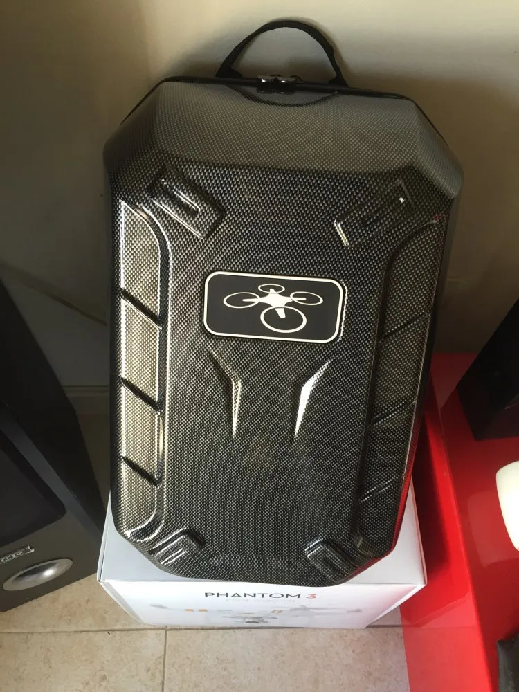 Carbon Fibre Backpack Bag Carrying Case Hardshell Hard Shell For DJI Phantom 4 3 FPV Drone RC Quadcopter