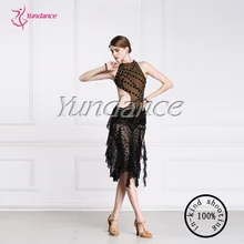 Новинка, сексуальное женское элегантное платье для латинских танцев, женское черное бальное платье, ча-ча/Румба/Самба/латинские платья для танцев, L-15122