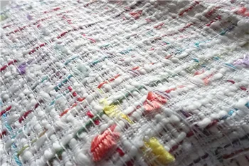 

Free ship color weaved tweed fabric true white price for 1.5 meters 150cm wide