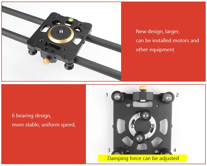 Deventer 23,6 дюйма 60 см карбоновая камера слайдер видео стабилизатор 6 подшипников рельсовые системы DSLR DV видеокамера нагрузка до 18 кг