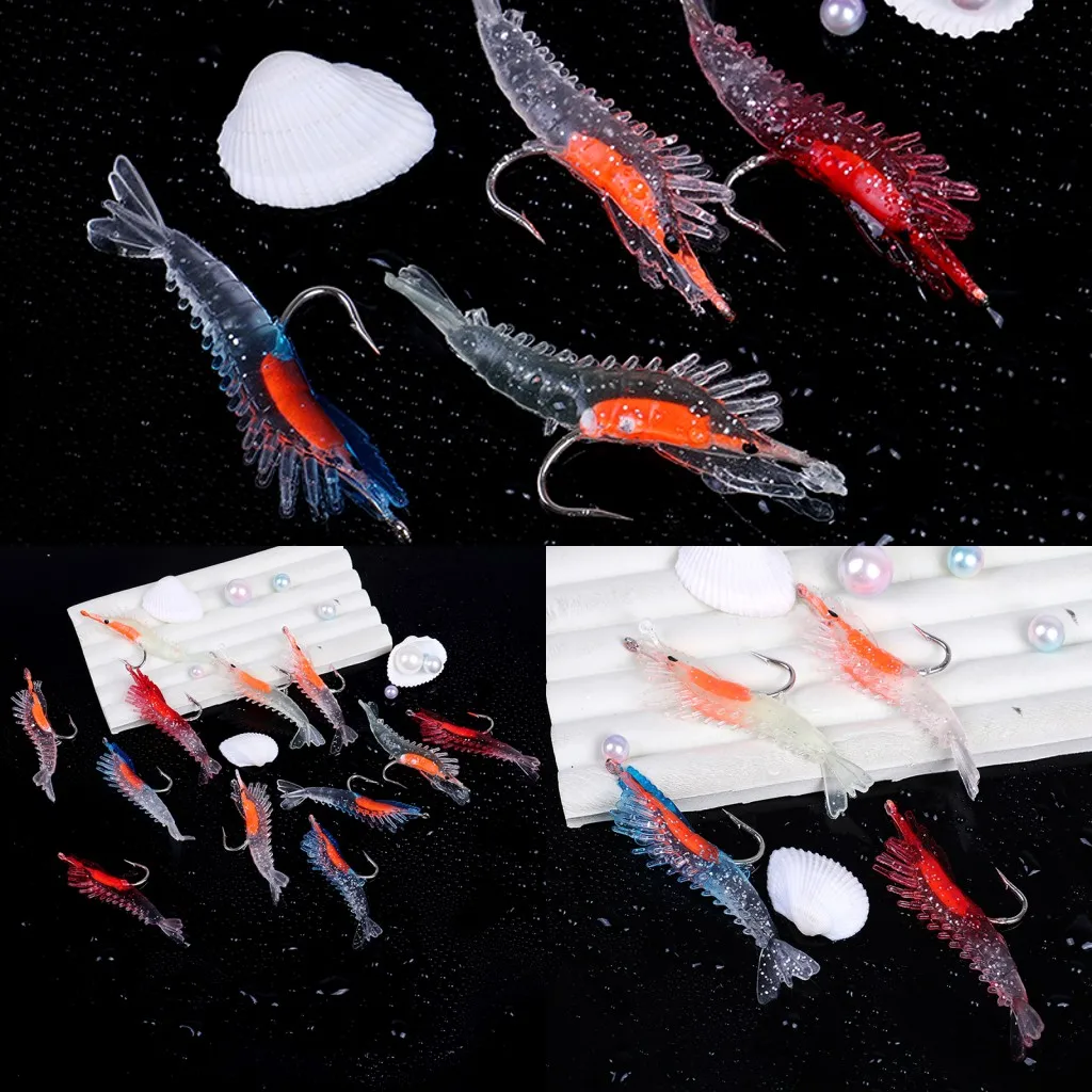 

Hot 3pcs Soft Shrimp Fishing Lure Wobblers Fishing Minnow Trout Fish Lures Artificial Bait Hook Bass Tackle Jig 6cm 3g