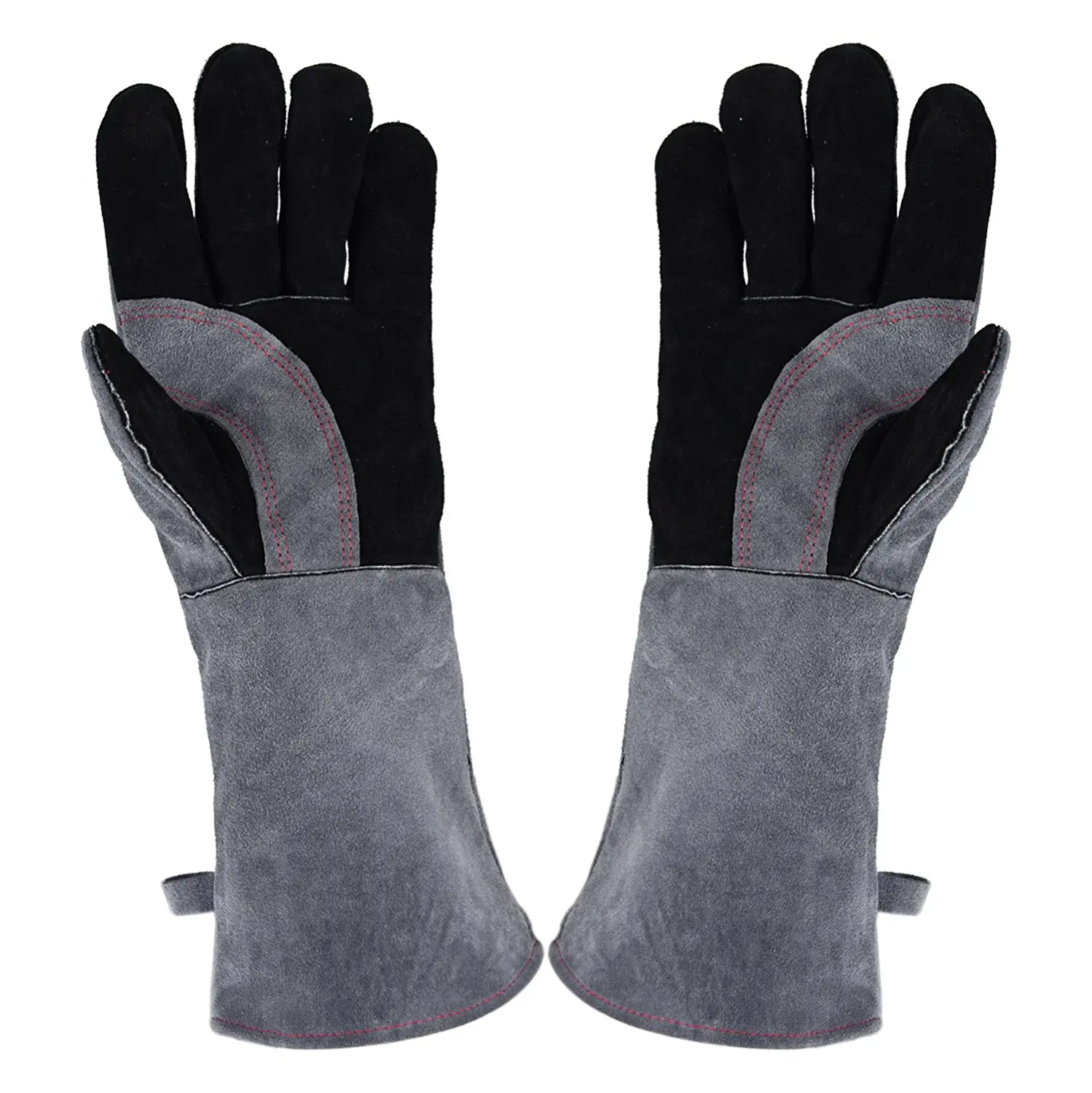 Genuine Grain Cowhide Leather Gloves Extreme Heat Resistant Double