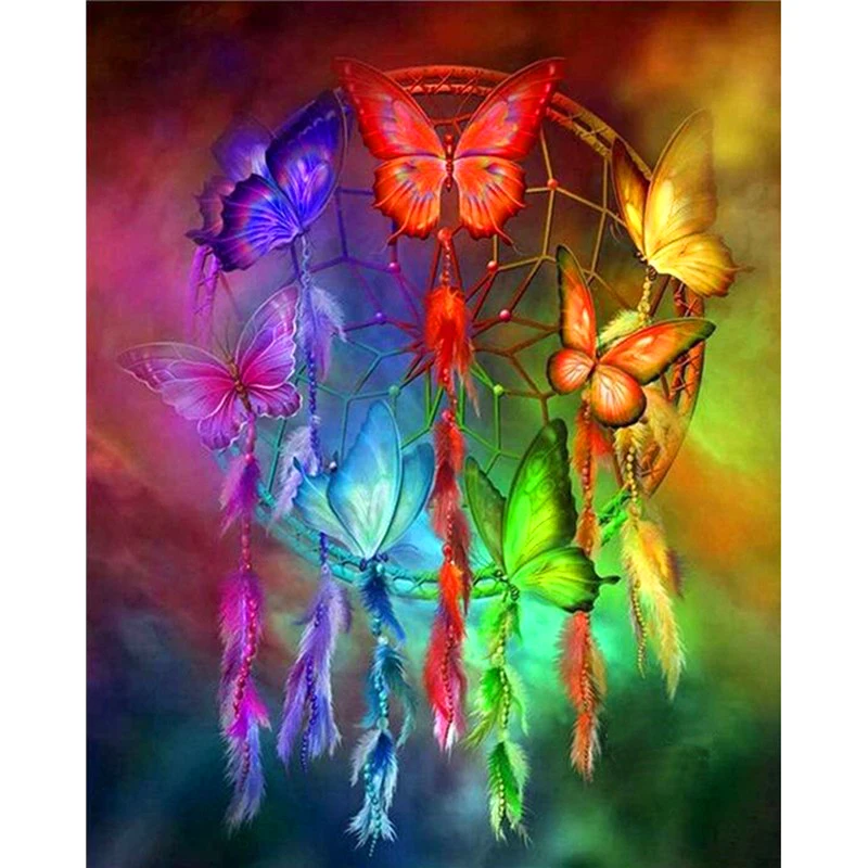 

Diamond Painting "Dream Catcher" 5D Full Square Drill Daimond Painting "Butterfly" Diamond Embroidery for Home Decor LE00498
