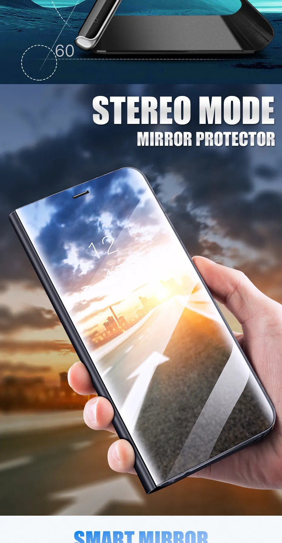 Умный зеркальный флип-чехол для samsung Galaxy S8 S9 S10 S7 Edge чехол для телефона для samsung A6 A8 J8 J6 J4 Plus Note 9 8 A9 A7 A5 чехол