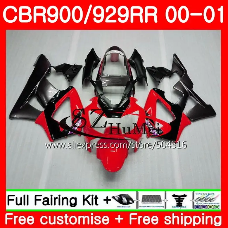 

Body For HONDA CBR900 RR CBR 929RR CBR 929 RR CBR 900RR 56SH.0 CBR929RR 00 01 Red grey CBR900RR CBR929 RR 2000 2001 Red Fairings
