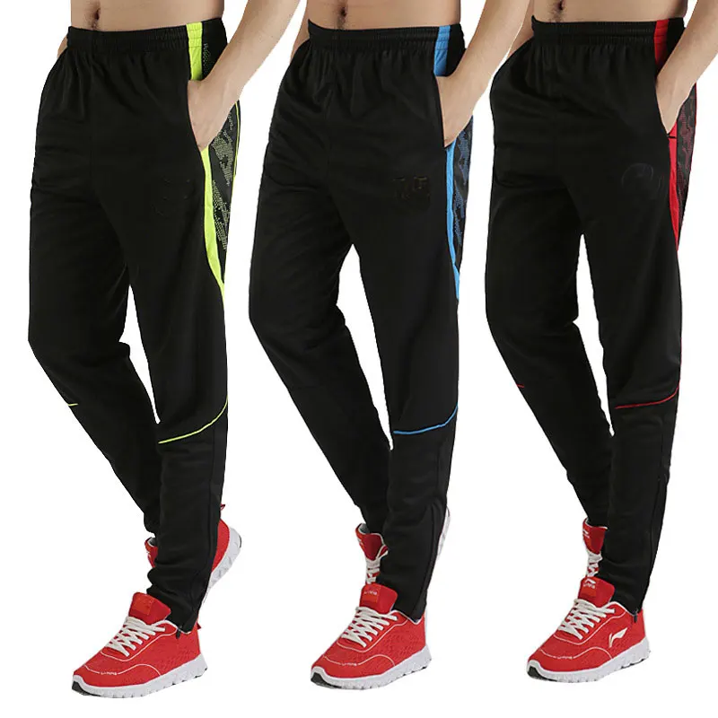 Running Sports Pants Men With Zipper Pockets Football Soccer Training ...