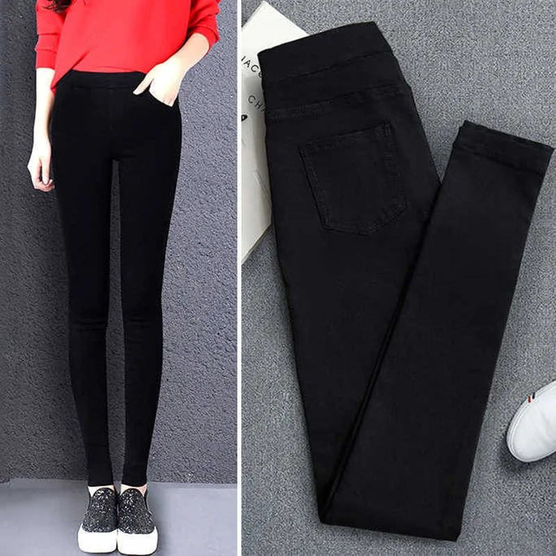 2019 New High Elastic Skinny Pencil Jeans Stretch Black Jeans Spring Vintage High Waist Autumn Denim Spring Pants Jeans 2019 New High Elastic Skinny Pencil Jeans Stretch Black Jeans Spring Vintage High Waist Autumn Denim Spring Pants Jeans