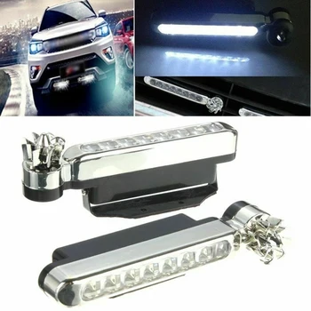 

2x 8 LED Car DRL Daytime Running Light Wind Powered Fog Head Lamp Bulbs Super White 6500k U3K6