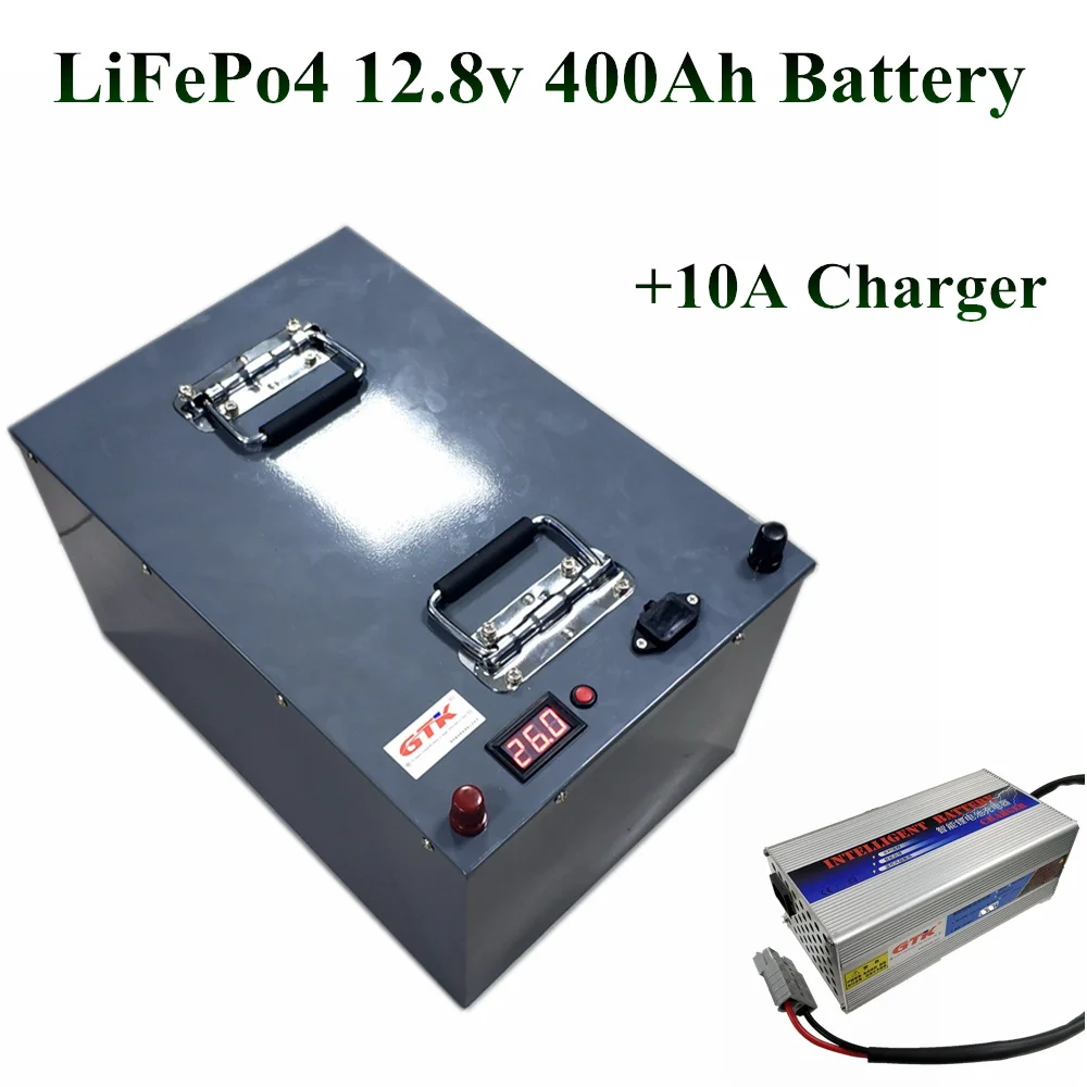 LiFePo4 Battery 12.8v 400Ah 350Ah 12v Deep Cycle For Vehicles power station solar energy 12V 24V 36V EV RV storage + 10A charger |