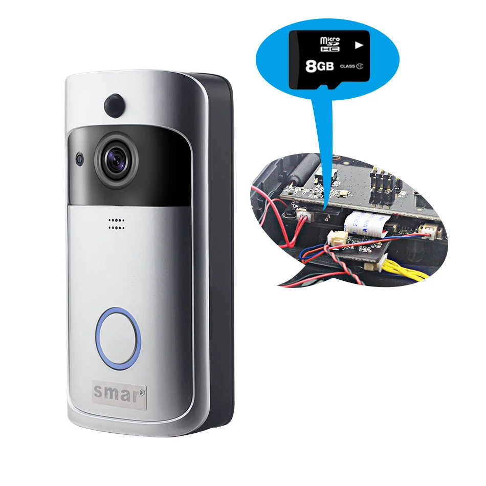 Smar 720P Wifi Battery Doorbell Intercom Camera Infrared Night Vision Home Wireless IP Camera PIR Alarm With 8GB SD Card (7)