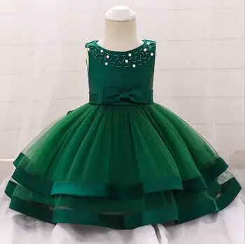 

Green Blue White Baby Girl Beading Formal Tutu Evening Party Dress 0-24Months Infant Flower Girl Wedding Birthday Photo Prop