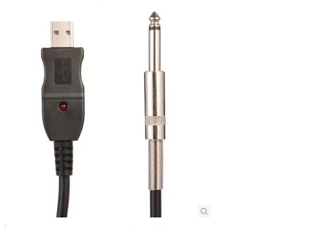 50 шт./лот 3 м бас-гитары 1/4 ''USB до 6,3 мм адатпера ПК Запись USB кабель для гитары