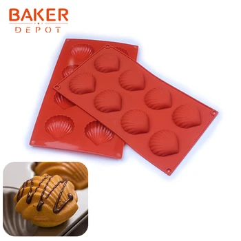 

BAKER DEPOT madeline cake form silicone mold for biscuit bread pastry baking shell shape DIY soap ice chocolate candy mold