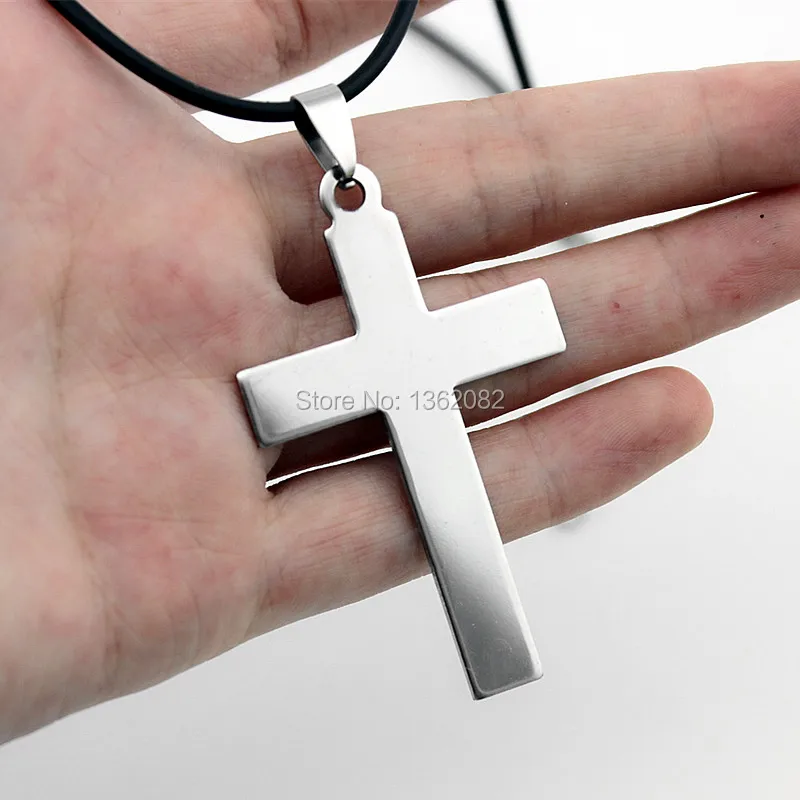 

Fashion Stainless Steel CROSS pendant necklace for men women's jewelry gift mn590
