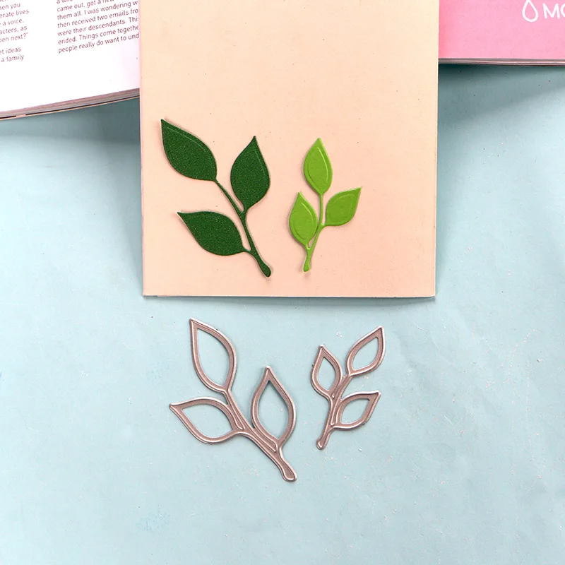 

DUOFEN metal Cutting dies 2pcs typical leaf stencil for DIY papercraft project Scrapbook Paper Album