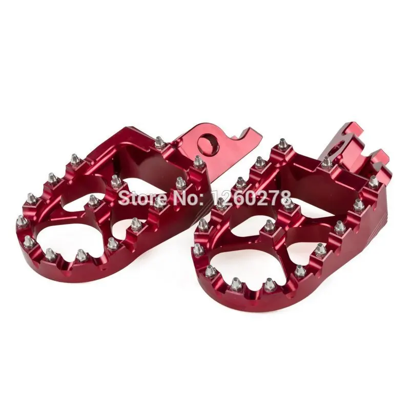 Billet CNC WIDE FAT Foot Pegs Footrest For Honda CRF150R 2007 2015 CR125R 250R 2002 2007