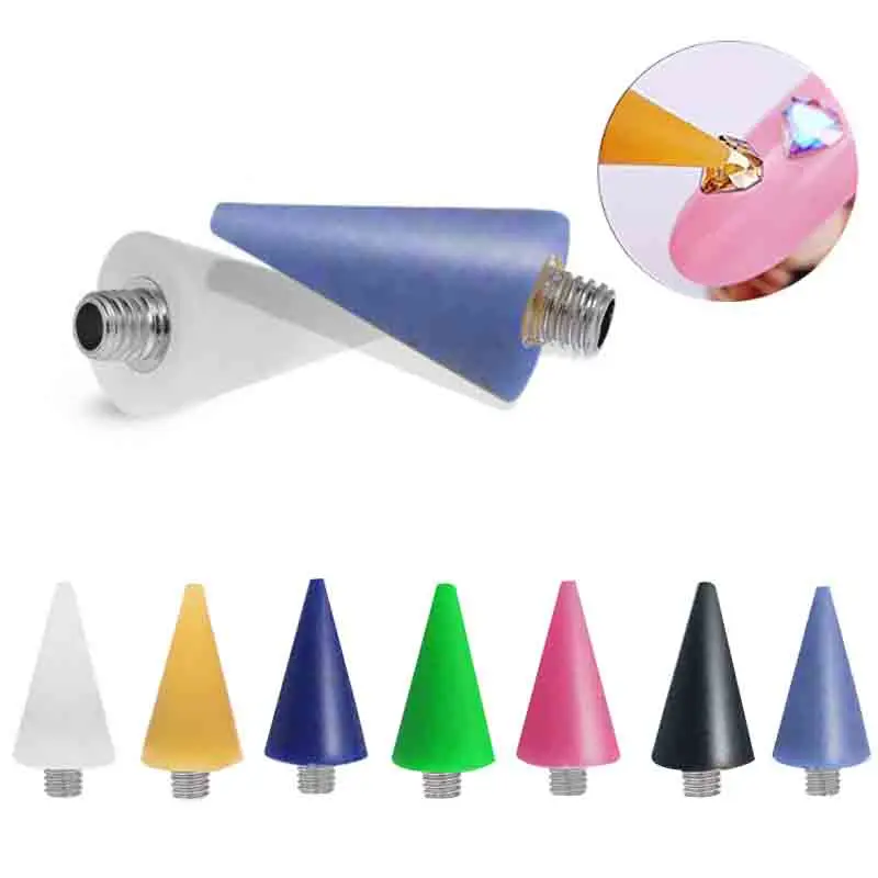 

1pc Replaceable Nail Dotting Wax Pencil Head Beads Rhinestones Gems Picker Self-adhesive Nail Tips Picking Tool For Dotting Pen