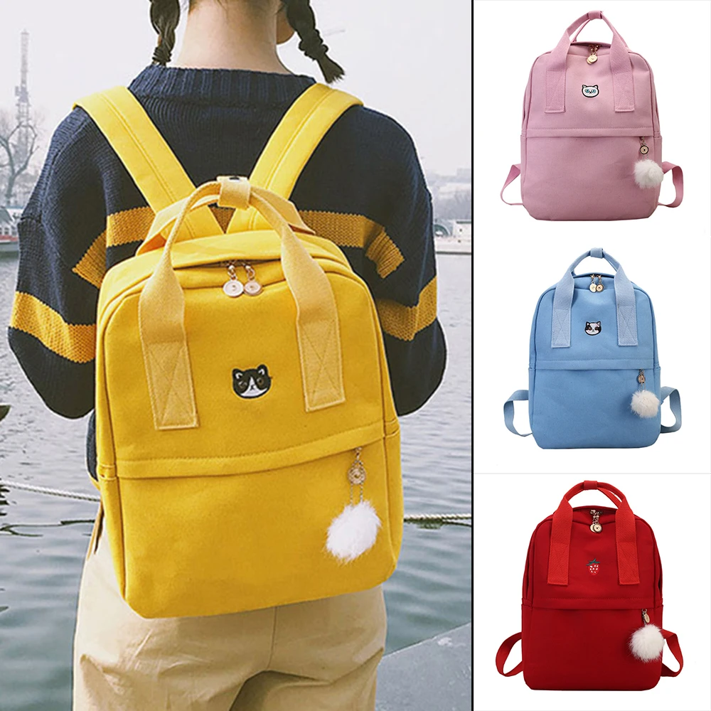 Fashion Canvas Fabric Women Backpacks for Teenagers Girls Casual School