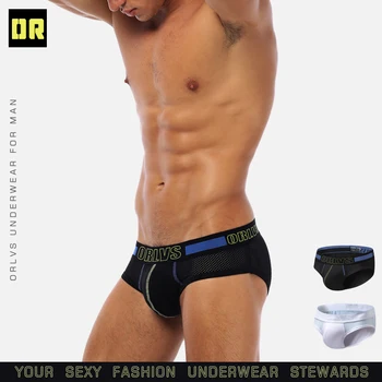 

ORLVS Brand Men Underwear Sexy Gay Briefs Nylon Breathable Male Underpants Cueca Tanga Hombre Male Panties Quick Dry Men Briefs