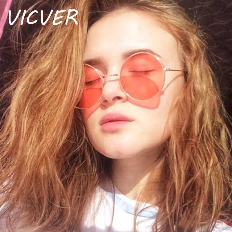 

Circle Sunglasses Women Shades Vintage Round Lens Sunglasses For Ladies Fashion Female Metal Frame Retro Ocean Mirror Glasses